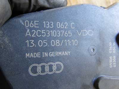 Audi OEM A4 B8 Throttle Body Valve w/ Control Module 3.0L 3.2L 06E133062C S5 Touareg A6 A7 A8 A5 S4 S5 2008 2009 2010 2011 2012 2013 20146